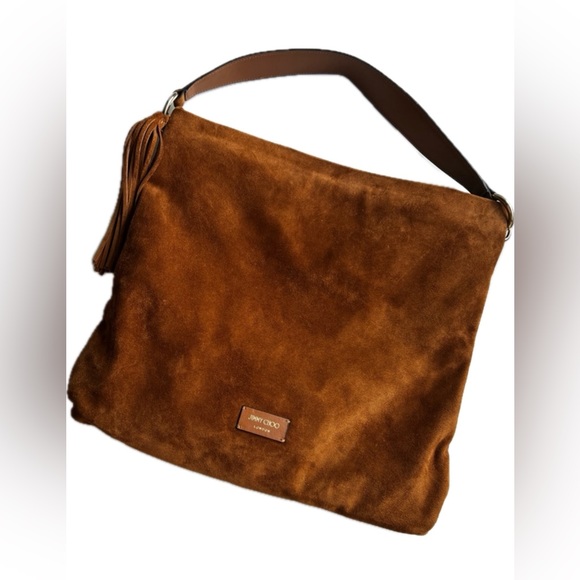 Jimmy Choo Handbags - Jimmy Choo Soft Hobo Suede Handbag Wood